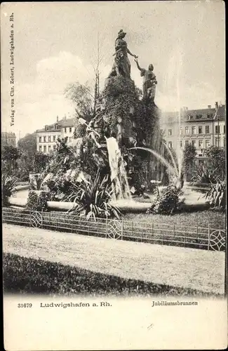 Ak Ludwigshafen am Rhein, Jubiläumsbrunnen