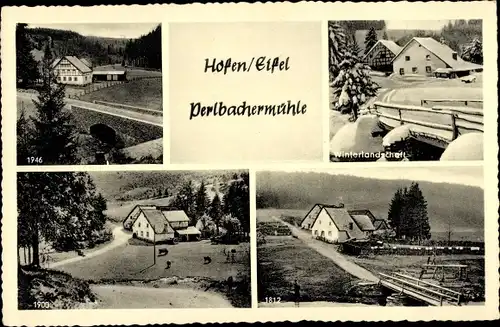 Ak Höfen Monschau Montjoie in der Eifel, Perlbacher Mühle, Winter