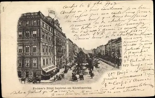 Ak Wien 1 Innere Stadt Österreich, Frohners Hotel Imperial, Kärntner Ring