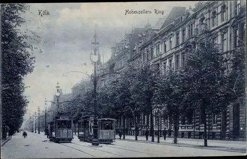 Ak Köln am Rhein, Hohenzollernring, Straßenbahnen