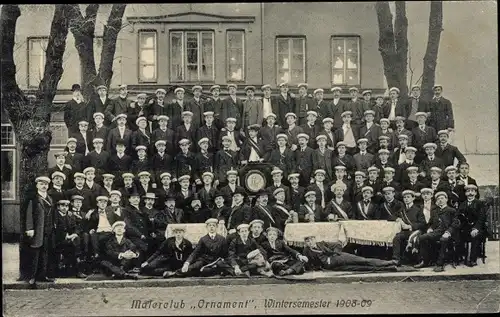 Ak Buxtehude in Niedersachsen, Malerclub Ornament, Wintersemester 1908-09