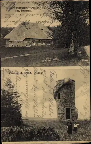 Ak Furtwangen im Schwarzwald, Martinskapelle, Turm a. d. Brend