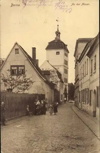 Ak Borna in Sachsen, An der Mauer, Turm