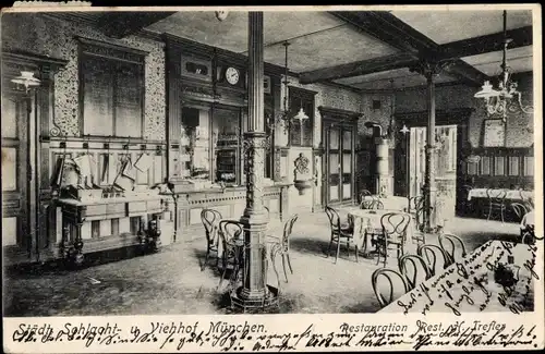 Ak München, Städtischer Schlacht- und Viehhof, Restauration H. Trefler