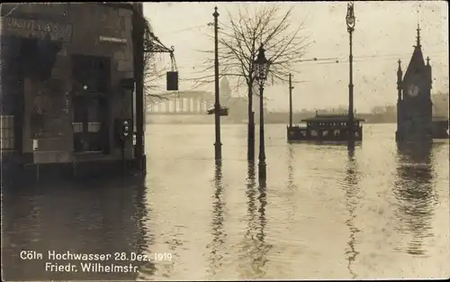 Ak Köln am Rhein, Hochwasser 28. Dez. 1919, Friedrich Wilhelm Straße