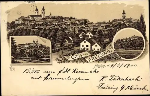 Litho Freising in Oberbayern, Gesamtansicht