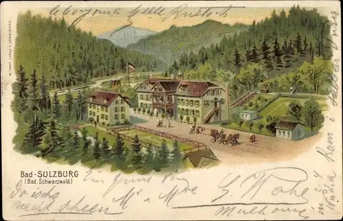 Litho Sulzburg im Markgräflerland Baden Schwarzwald, Bad Sulzburg