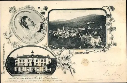 Ak Badonviller Badenweiler, Hotel Kurhaus Schloss Haus Baden, Kaiserin Auguste Victoria
