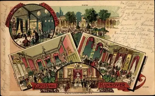 Litho Hannover in Niedersachsen, Münchner Bierhalle, Wein- & Austernstube