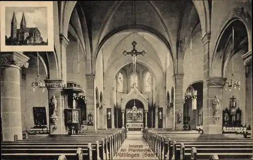 Ak Püttlingen im Saarland, Pfarrkirche