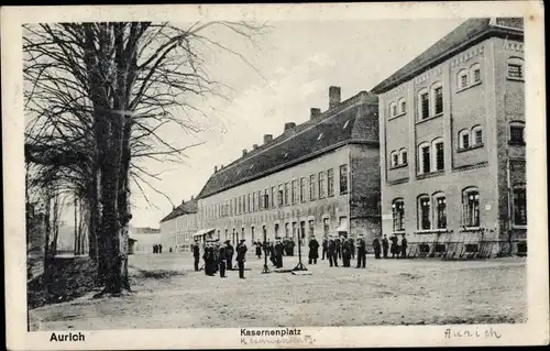 Ak Aurich in Ostfriesland, Kasernenplatz