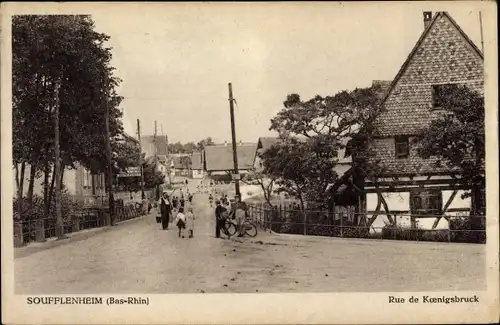 Ak Soufflenheim Sufflenheim Elsass Bas Rhin, Rue de Koenigsbruck