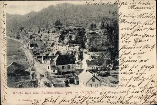 Ak Graufthal Eschbourg Eschburg Elsass Bas Rhin, Felsenwohnungen