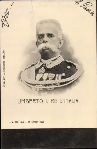 Ak Umberto I. Re d'Italia, König von Italien