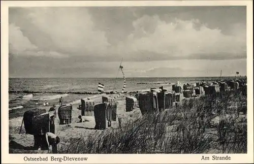 Ak Dziwnów Berg Dievenow in Pommern, Strandpartie