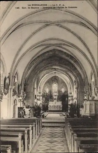 Ak Commes Calvados, Interieur de l'Eglise