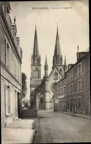 Ak La Delivrande Calvados, Route de Langrune
