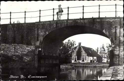 Ak Sloten Friesland Niederlande, Lemsterpoort