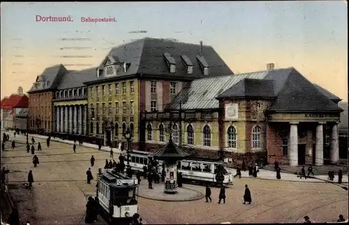 Ak Dortmund im Ruhrgebiet, Bahnpostamt, Straßenbahn Nr. 35