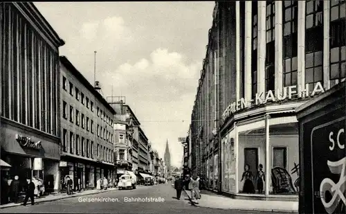 Ak Gelsenkirchen, Partie am Westfalen Kaufhaus in der Bahnhofstraße