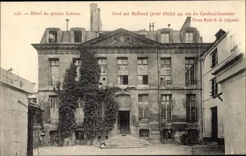 Ak Paris V., Hotel du peintre Lebrun, rue du Cardinal Lemoine