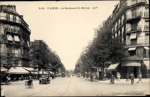 Ak Paris V., Boulevard Saint Michel