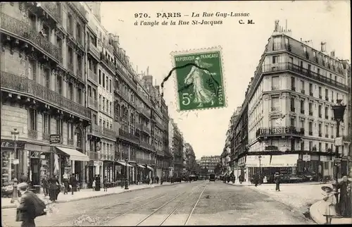 Ak Paris V., La Rue Gay Lussac a l'angle de la Rue St. Jacques