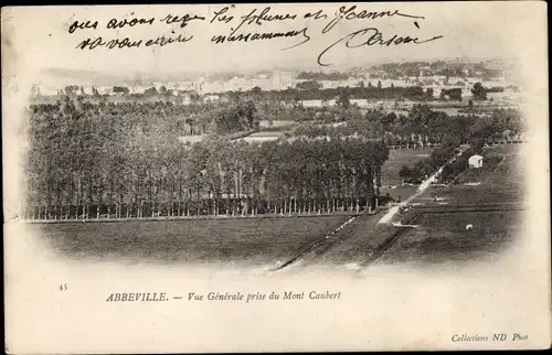 Ak Abbeville Somme, Vue générale prise du Mont Caubert