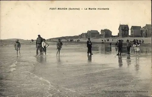 Ak Fort Mahon Plage Somme, La Marée montante