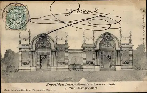 Ak Amiens Somme, Exposition Internationale 1906, Palais de l'Agriculture