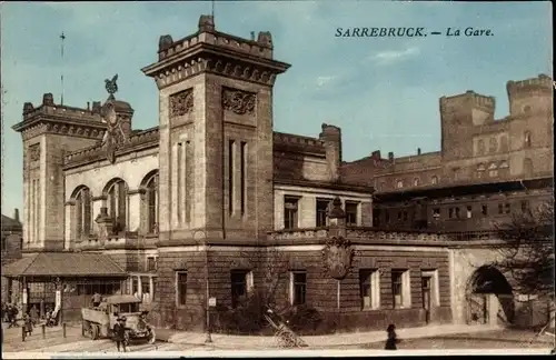 Ak Saarbrücken, Bahnhof