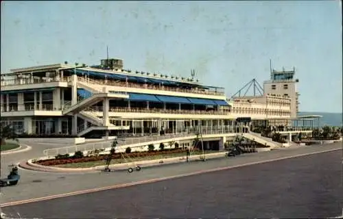 Ak Nice Nizza Alpes Maritimes, L'Aeroport de Nice Cote d'Azur, vue prise de la piste