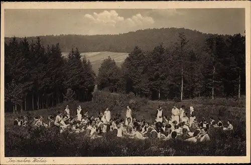 Ak Gunzenhausen im Fränkischen Seenland, Diakonissen Mutterhaus, Frauengruppe, Landschaft