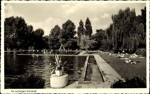 Ak Hüls Marl im Ruhrgebiet, Loemühle, sonniges Parkbad
