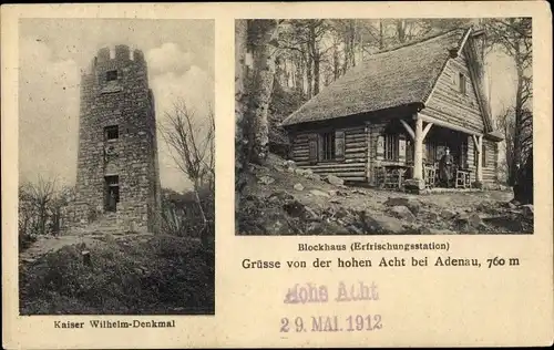Ak Adenau in der Eifel, Kaiser Wilhelm Denkmal, Blockhaus