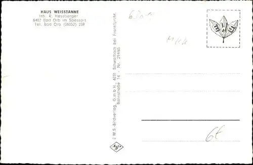 Ak Bad Orb in Hessen, Haus Weisstanne