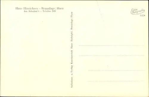 Ak Braunlage im Oberharz, Haus Hinrichsen, Am Schultal 6, Gesellschaftsraum