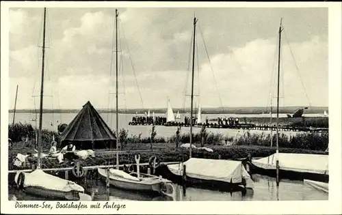 Ak Lembruch am Dümmersee, Bootshafen mit Anleger