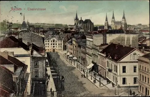 Ak Aachen in Nordrhein Westfalen, Theaterstraße