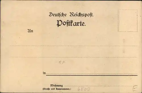 Litho Mainz am Rhein, Ortschaft mit Gutenbergdenkmal