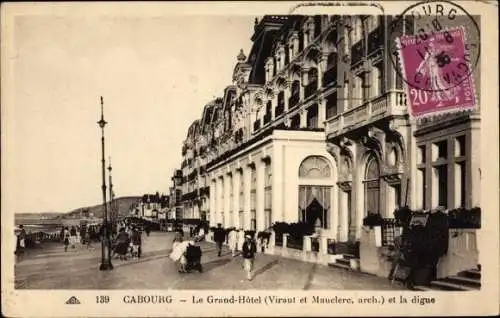 Ak Cabourg Calvados, Le Grand Hotel, La Digue