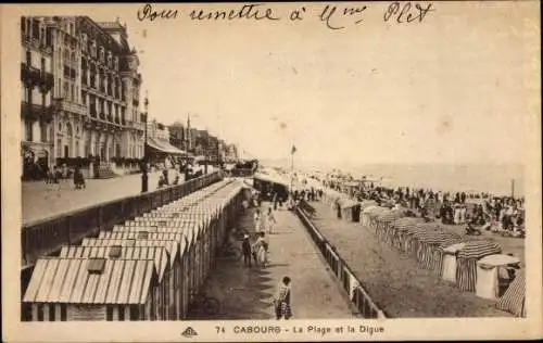 Ak Cabourg Calvados, La Plage, La Digue