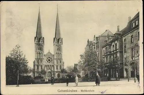 Ak Gelsenkirchen im Ruhrgebiet, Moltkeplatz, Liebfrauenkirche