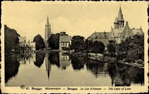 Ak Bruges Brügge Flandern Westflandern, Le Lac d'Amour