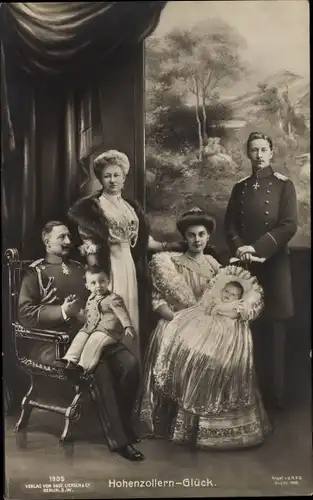 Ak Kaiser Wilhelm II., Kaiserin Auguste Viktoria, Kronprinz Wilhelm, Prinzessin Cecilie