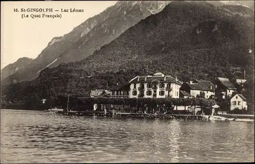 Ak Saint Gingolph Kanton Wallis Schweiz, Lac Leman, Le Quai Francais