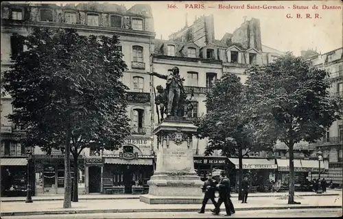 Ak Paris V., Boulevard Saint Germain, Statue de Danton