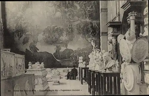 Ak Paris VI., Ecole des Beaux Arts, Chapelle Copie du Jugement dernier