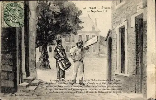 Künstler Ak Ham Somme, Evasion de Napoleon III