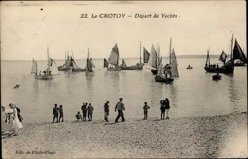 Ak Le Crotoy Somme, Depart de Yachts